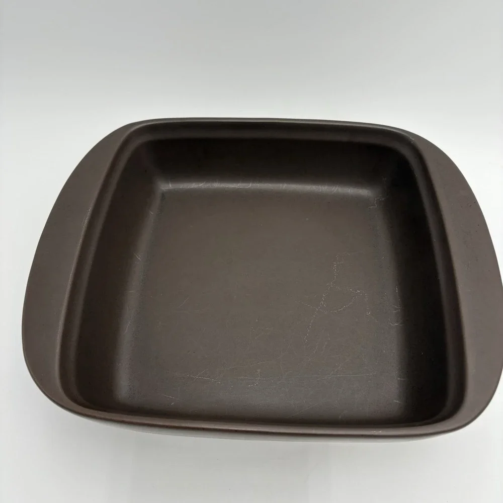 Noritake ColorWave Square Casserole Graphite‎ Chocolate Brown Discontinued